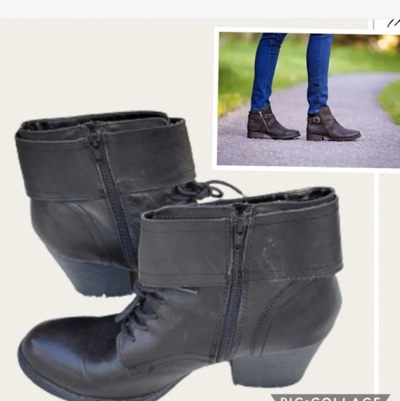 Bøc leather faux tie  Ankle boots 9 - Picture 1 of 12
